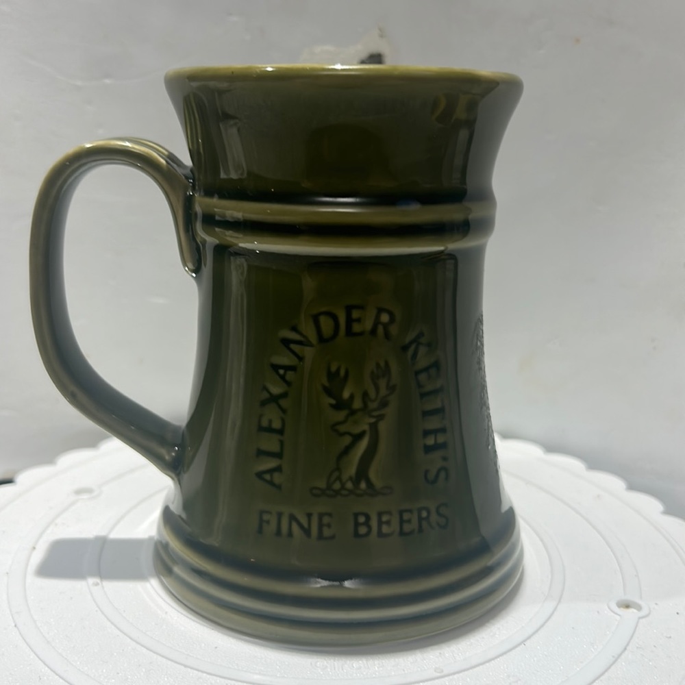 two Vintage Alexander Keith's Fine Beers Pottery Beer Ceramic Mug